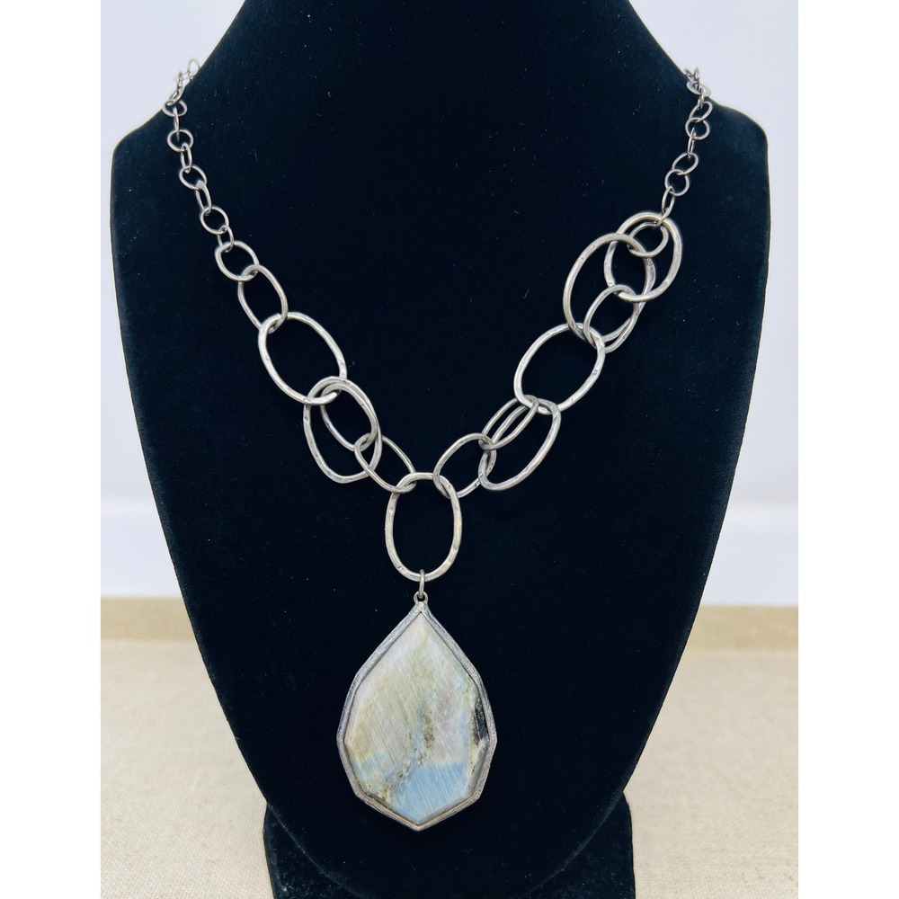 Silpada Sterling Silver Blue Yonder Labradorite Teardrop Pendant Chain Necklace